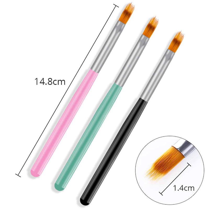 DANNEASY 3Pcs Nail Gradient Pen Lace Ombre Design Acrylic Nail Art Brush Set Drawing Painting Pen Manicure DIY&Salon Tools KIT 1 - BeesActive Australia