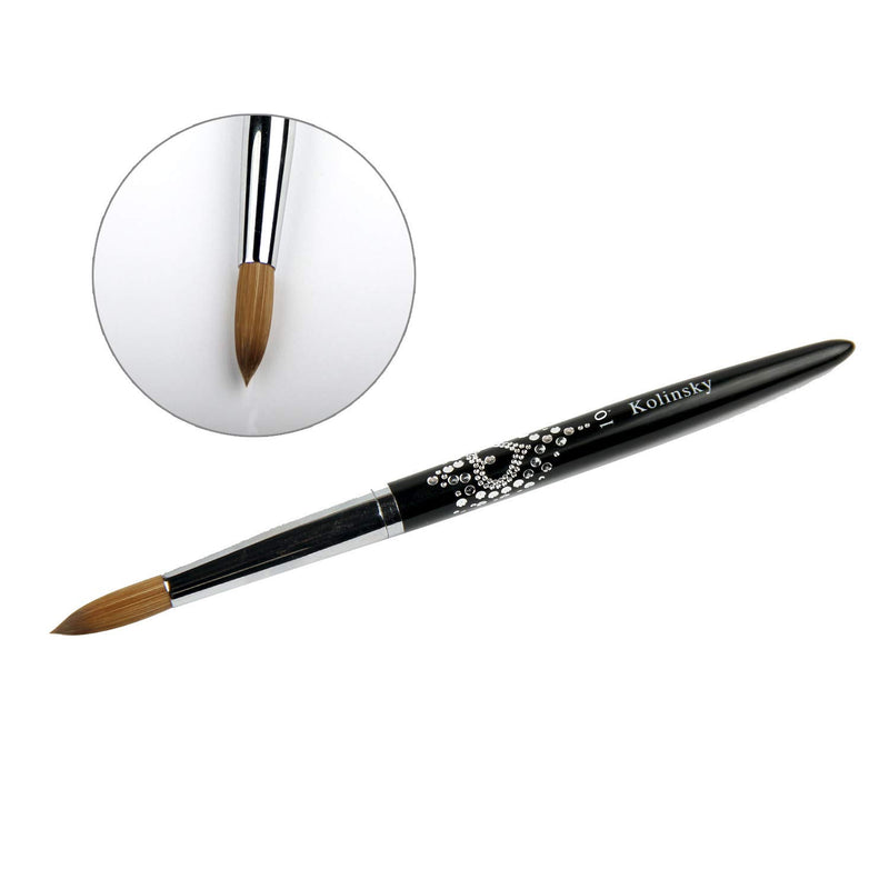 YINUOQI Large Size 100% Kolinsky Acrylic Nail Brush Diamond Metal Handle Size 10 and Size 12 (10) - BeesActive Australia