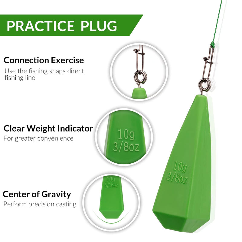 THKFISH Fishing Practice Plugs Practice Plugs Weight Casting Plug Fishing Practice for Kids Improving Casting Skill, 7 Sizes - BeesActive Australia