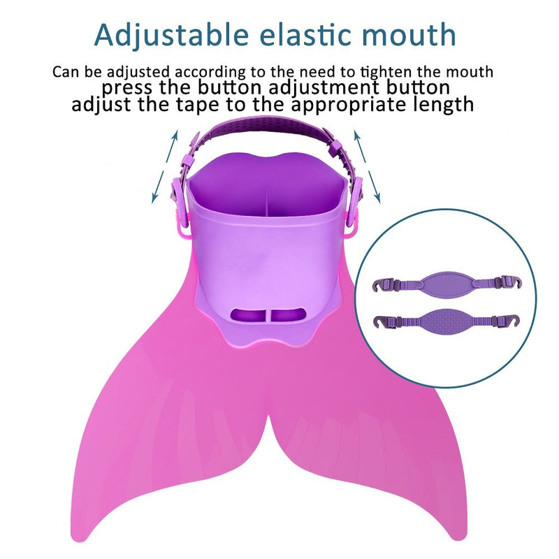 AIWANK Adjustable Mermaid Swim Flippers Fin for Swimming Training Girl,Kid Monofin RED - BeesActive Australia