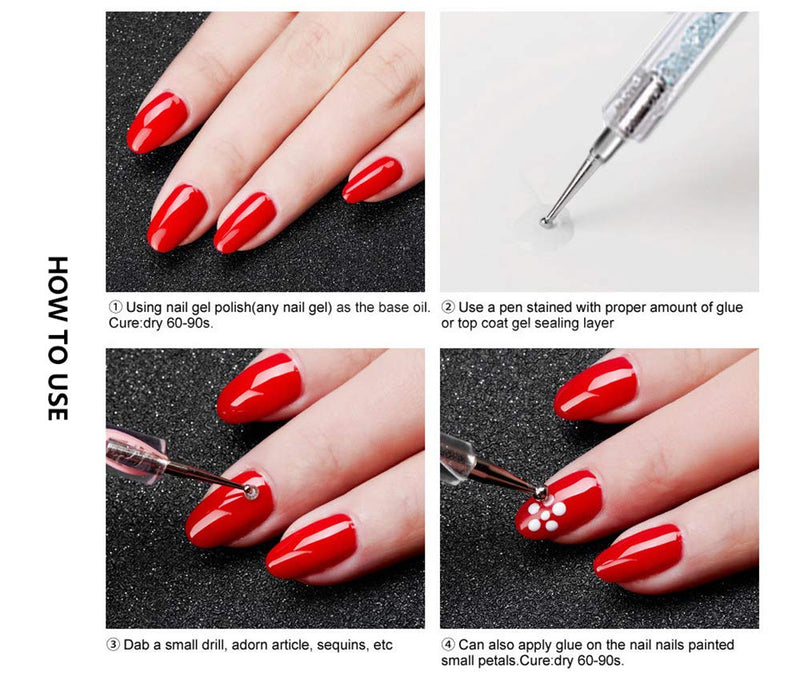GBSTORE 5 Pcs Nail Art Point Drill Drawing Brush Pen,Manicure Care Tool Double Ended Dotting Tools Set,Nail Art Liner Brush Acrylic UV Gel 3D Glitter Liner Nail Polish Pen(Multicolor) - BeesActive Australia