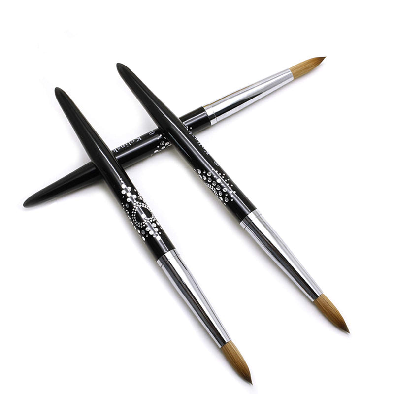 YINUOQI Large Size 100% Kolinsky Acrylic Nail Brush Diamond Metal Handle Size 10 and Size 12 (10) - BeesActive Australia