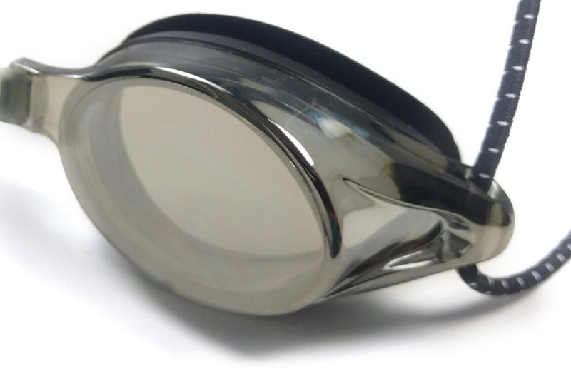 Resurge Sports Anti Fog Racing Swimming Goggles with Quick Adjust Bungee Strap Black Mirrored - BeesActive Australia