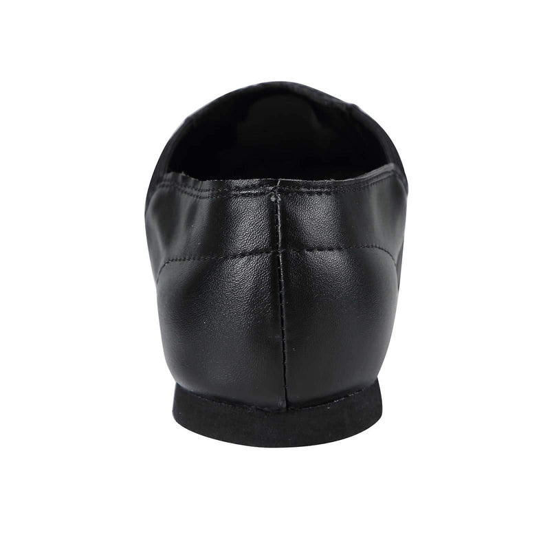 Linodes Unisex 006 PU Leather Upper Slip-on Jazz Shoe for Women and Men's Dance Shoes 4 Women/3.5 Men Black - BeesActive Australia