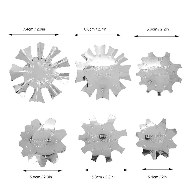 6pcs Nail Art Edge, Trimmer Nail Form Cutter Clipper Styling, Nail Template Tools for Nail Salons Spas Nail Schools Individual Manicurists - BeesActive Australia