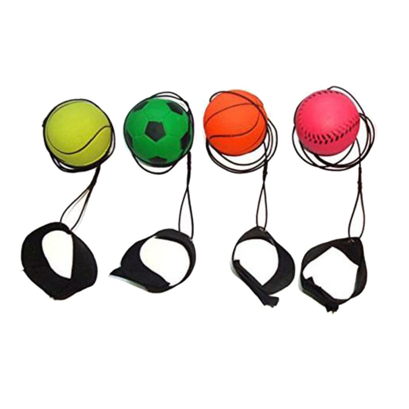 ZUYEE Wrist Band Ball Rubber High Bounce with Velcro Wrist & Elastic String Rebound Bouncy Balls On String for Finger Stiffness Relief Wrist Exercise,Children Gift Sport Toy Balls (Pack of 4) - BeesActive Australia