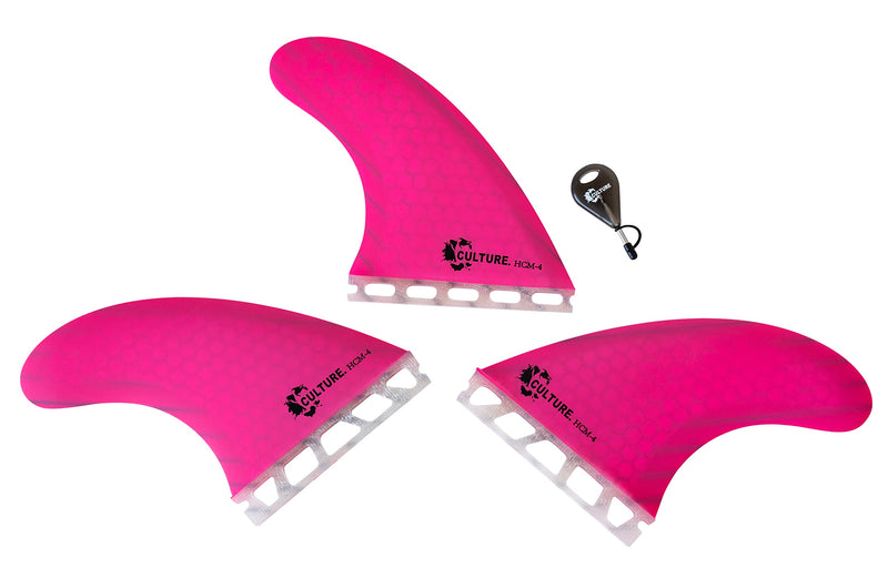 Culture Supply Signature RTM Honeycomb Tri Fin Surfboard Fin Sets - 5 Colors | 3 Sizes Black/Grey Small (HCM-2) - BeesActive Australia