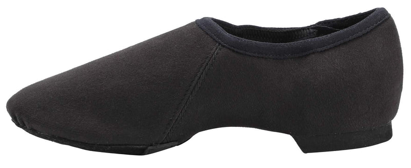 Linodes Stretch Canvas Upper Jazz Shoe Slip-on Dance Shoes for Girls and Boys (Toddler/Little Kid/Big Kid) 1 Little Kid Black (Stretch Canvas) - BeesActive Australia