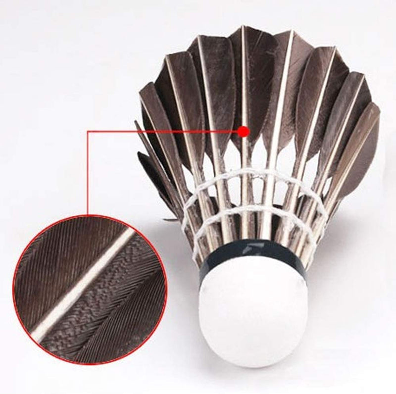 ZHENAN 12-Pack Black Goose Feather Badminton Shuttlecocks with Great Stability and Durability Goose Feathers Badminton Balls,Hight Speed Badminton Birdies Balls - BeesActive Australia