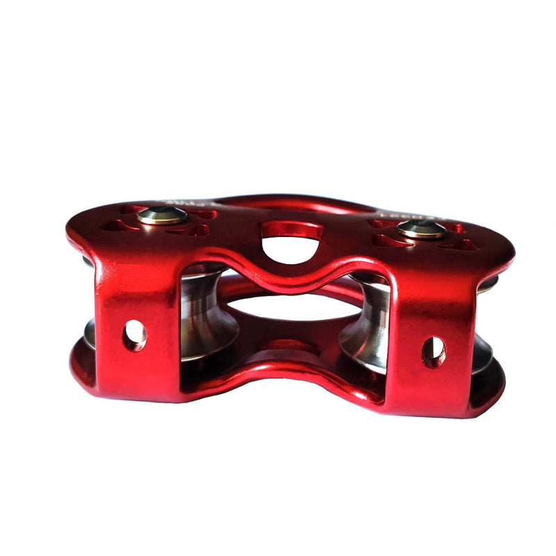 LicBund 25KN Climbing Technology Pulley Tandem Double Speed Pulley for Climbing Rescue Lifting, Red - BeesActive Australia