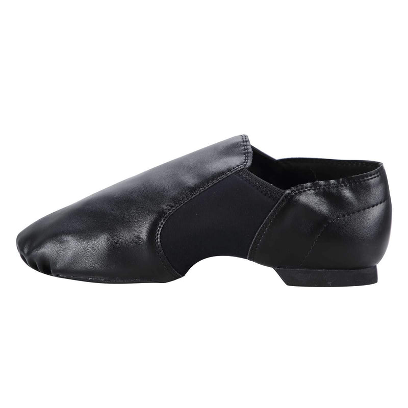 Linodes Unisex 006 PU Leather Upper Slip-on Jazz Shoe for Women and Men's Dance Shoes 4 Women/3.5 Men Black - BeesActive Australia