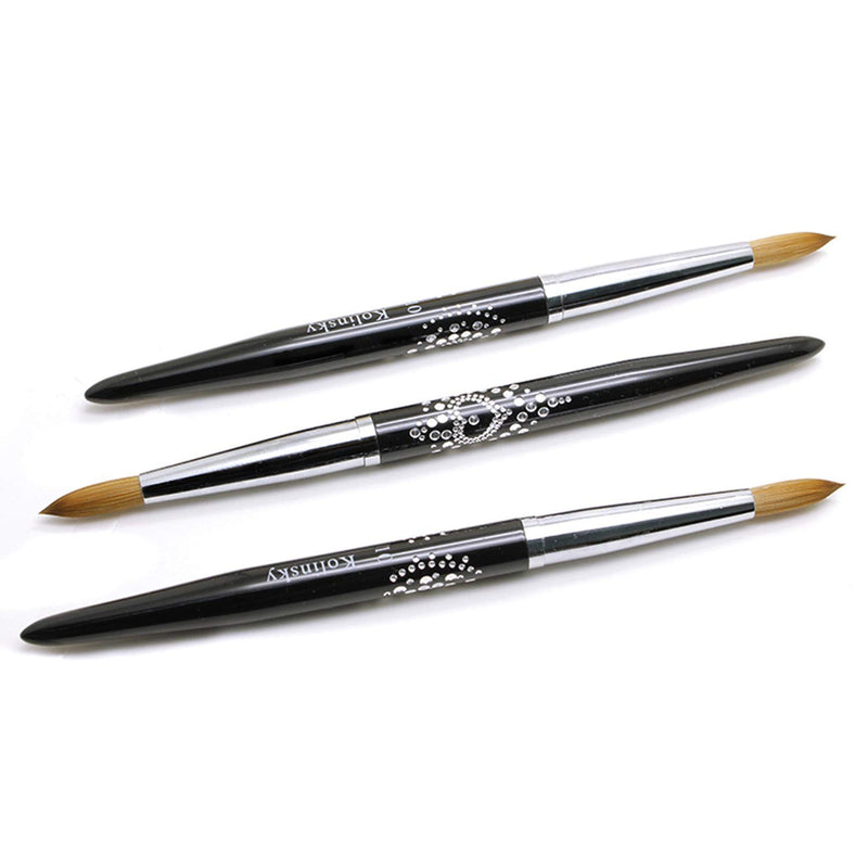 YINUOQI Large Size 100% Kolinsky Acrylic Nail Brush Diamond Metal Handle Size 10 and Size 12 (10) - BeesActive Australia