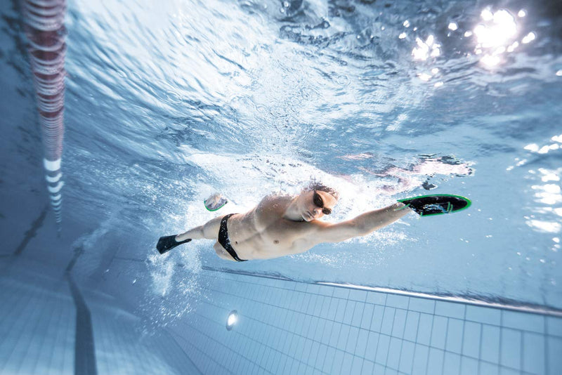 Arena Powerfin Hook Swim Training Fins 2-3 Acid Lime - Black - BeesActive Australia