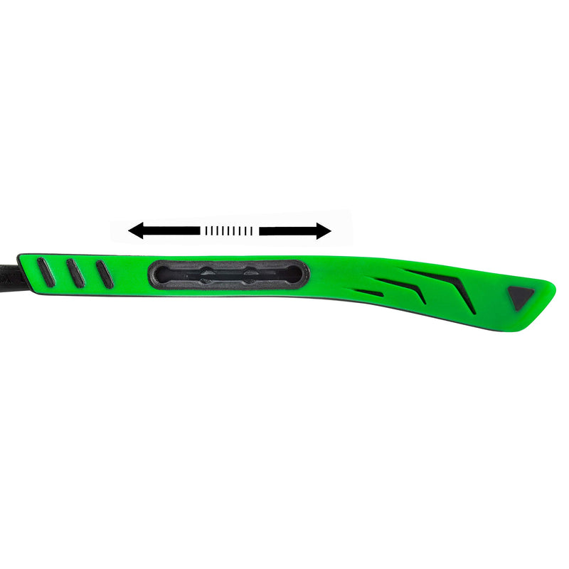 NoCry Tinted Over-Spec Safety Glasses - with Anti-Scratch Wraparound Lenses, Adjustable Arms, and UV400 Protection. ANSI Z87.1 & OSHA Certified. Grey & Green Frames Tinted Grey & Green - BeesActive Australia