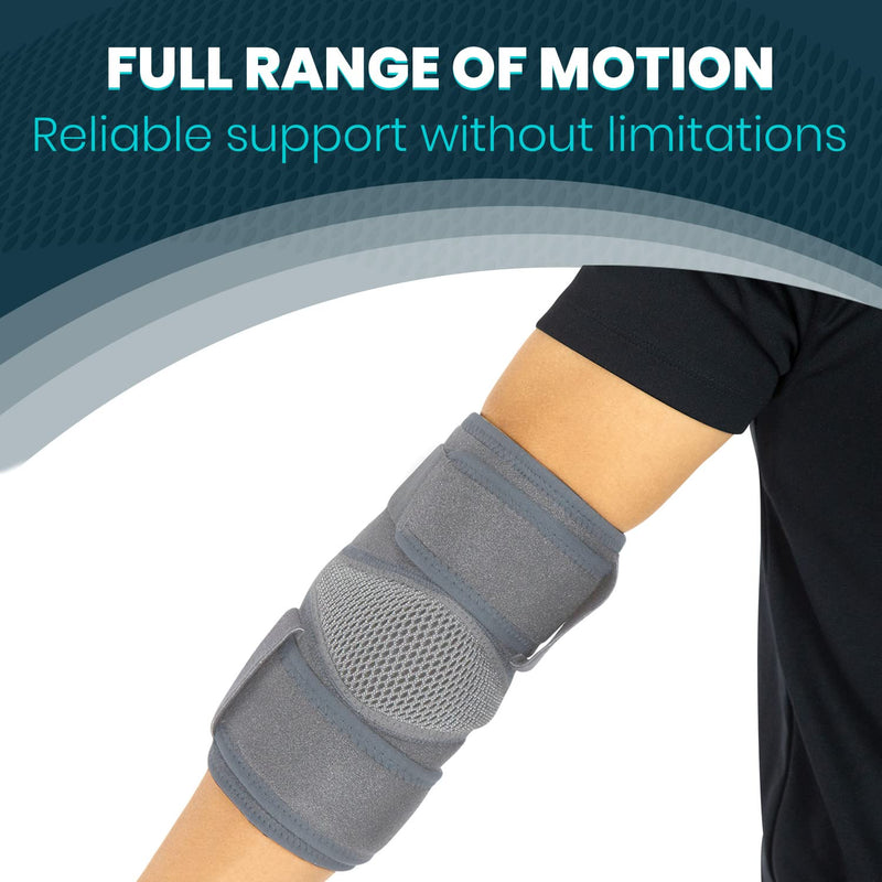 Vive Elbow Brace - Tennis Compression Sleeve - Wrap for Golfers, Bursitis, Left or Right Arm - Tendonitis Support Strap for Golf, Men and Women - Epicondylitis and Sports Recovery (Gray, Standard) Gray - BeesActive Australia