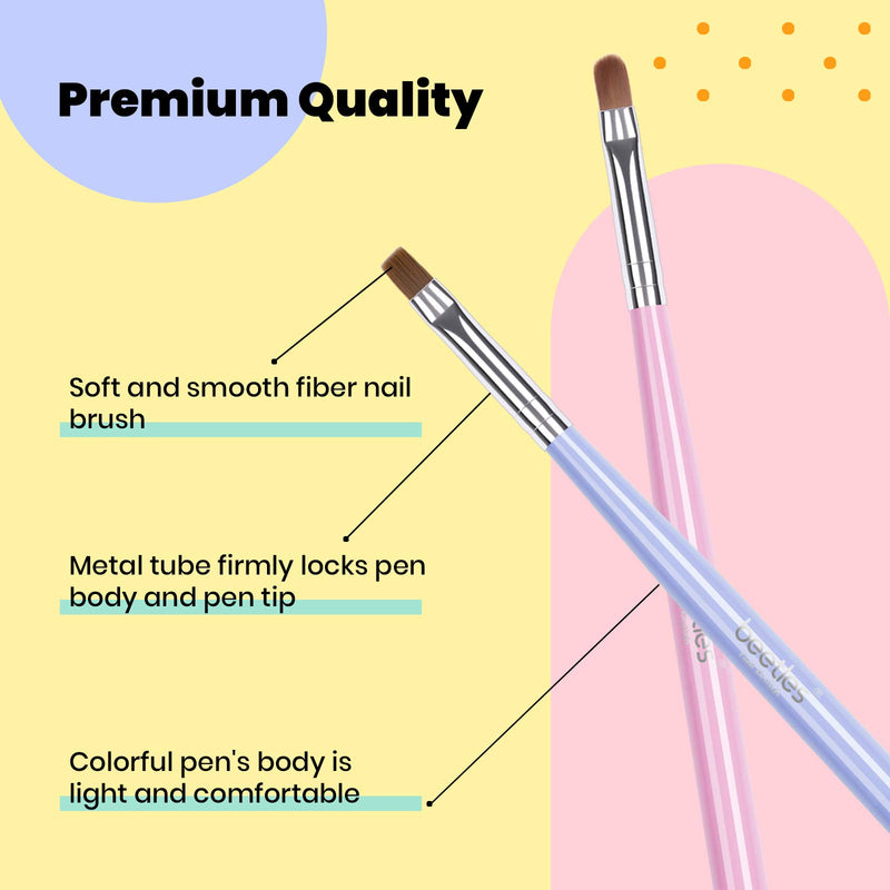 Beetles Nail Art Brushes Set, Gel Polish Nail Art Design Pen Painting Tools with Nail Extension Gel Brush, Builder Gel Brush, Nail Art Liner Brush and Nail Dotting Pen for Salon at Home DIY Manicure - BeesActive Australia