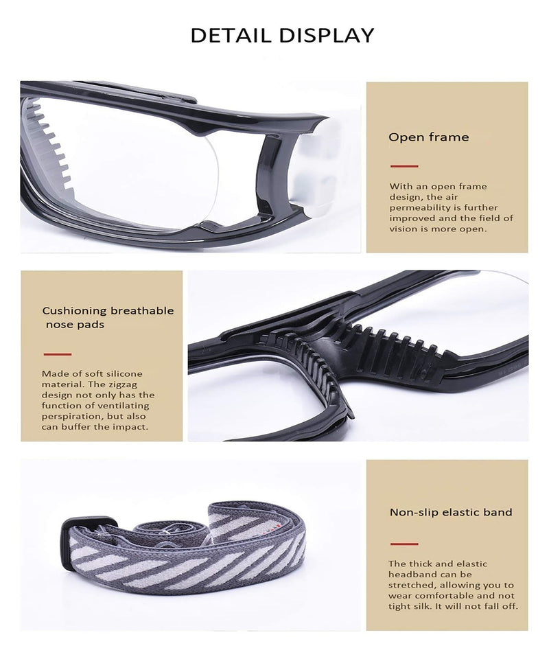 SooGree Sports Glasses Goggles for Men Basketball Anti Fog Protective Goggles Black - BeesActive Australia