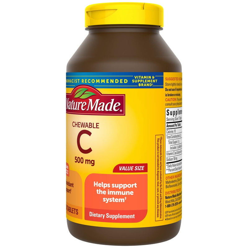 Nature Made Chewable Vitamin C 500 mg Tablets, 150 Count Value Size to Help Support the Immune System - BeesActive Australia