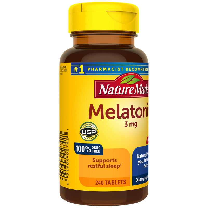Nature Made Melatonin 3 mg Tablets, 240 Count Value Size for Supporting Restful Sleep 240 Count (Pack of 1) - BeesActive Australia