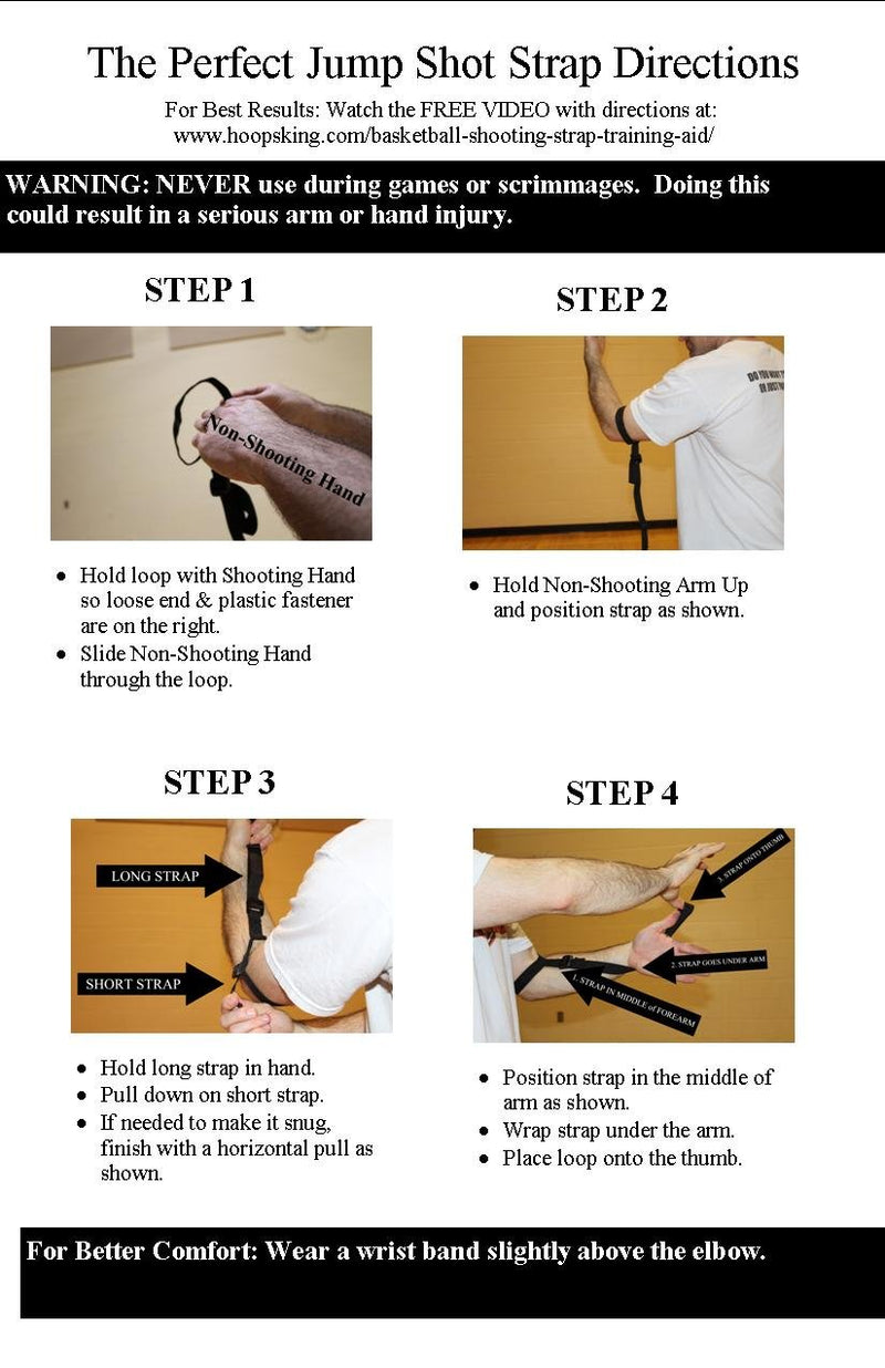 HoopsKing Off or Guide Hand Shooting Aid Perfect Jump Shot Strap - Develop A True One Handed Release On Your Shot - Stops Rotation of The Wrist to Prevent Off Hand Interference - BeesActive Australia
