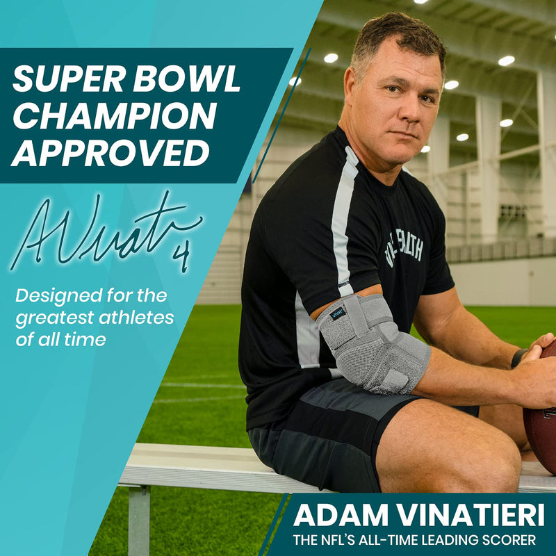 Vive Elbow Brace - Tennis Compression Sleeve - Wrap for Golfers, Bursitis, Left or Right Arm - Tendonitis Support Strap for Golf, Men and Women - Epicondylitis and Sports Recovery (Gray, Standard) Gray - BeesActive Australia