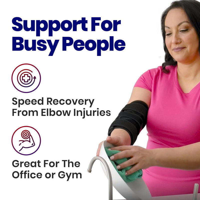 Elbow Splint Tendonitis Elbow Brace – Cubital Tunnel Brace for Sleeping - Tennis Elbow Support with Arm Compression Sleeve Elbow Immobilizer for Ulnar Nerve Brace Elbow Pain Relief Fits Men Women Fits Most - BeesActive Australia