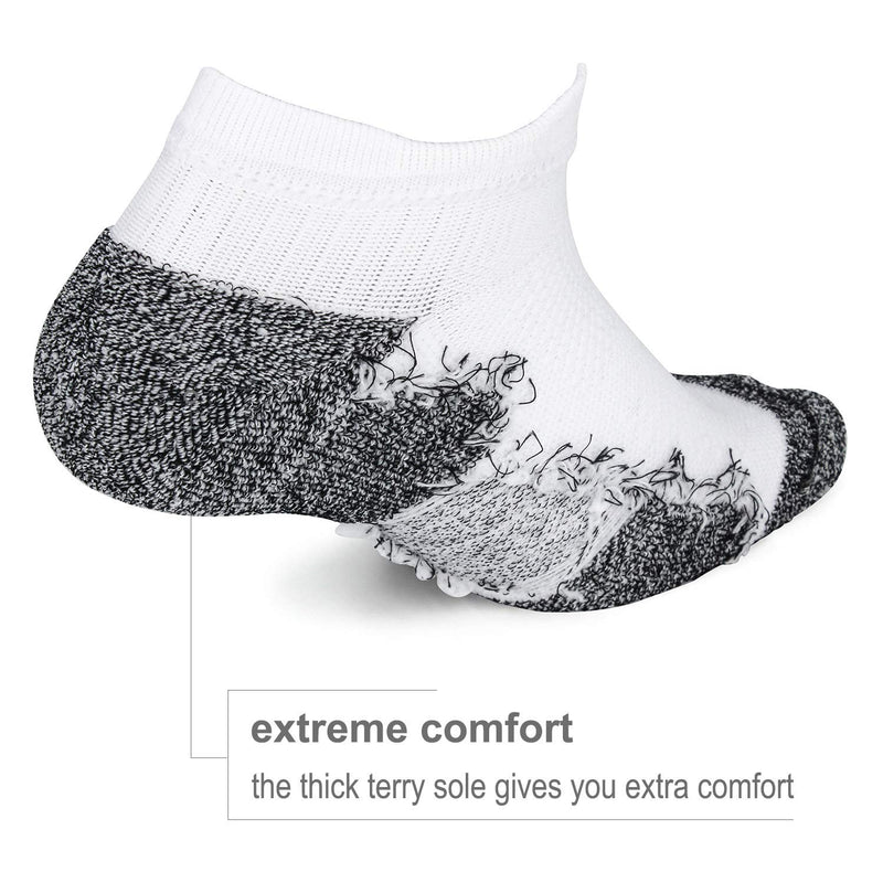 CWVLC No-Show Running Socks (3/6 pairs) Compression Athletic Socks for Men Women L (5Y-7Y Youth/10-13 Women/8-12 Men) 6-pairs (Black2,charcoal2,white2) - BeesActive Australia