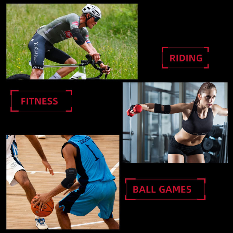 WILD+ Elbow Support, Adjustable Elbow Brace Strap with 2 Spring Splints, Tennis Elbow Splint Arm Sleeves for Arthritis, Tendonitis, Golfers, Joint Pain, Sports Injury (A Storage Bag) , Red-Small Small - BeesActive Australia