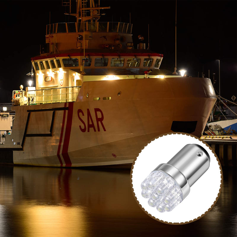 10 Pieces 1004 Marine LED Replacement Bulb 90 Bulb for Boat Navigation Lights BA15D LED Bulb for Boat Lights Bow Stern Marine LED Replacement Boat Accessories, 12V - BeesActive Australia