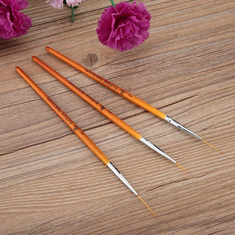 3Pcs Nail Art Drawing Line Brush Painting Pen Nail Dotting Tool Set, Novice Entry Nail Tool, Smooth and Good Operation - BeesActive Australia