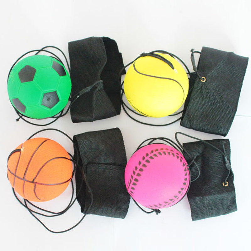 ZUYEE Wrist Band Ball Rubber High Bounce with Velcro Wrist & Elastic String Rebound Bouncy Balls On String for Finger Stiffness Relief Wrist Exercise,Children Gift Sport Toy Balls (Pack of 4) - BeesActive Australia