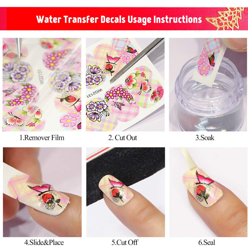 48 Sheets Summer Nail Art Stickers - Water Transfer Butterflies Flamingo Fruits Flowers Leaves StencilDecals for Women Kids Manicure DIY or Salon (1500+Pcs) Flamingo Summer, Water Transfer, 48 Sheets - BeesActive Australia