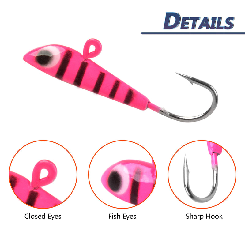 Ice Fishing Jigs Lures Kit - 18/36pcs Fishing Jigg Hooks Hard Metal Bait for Winter Ice Jigging Bass Walleye Pike Carp Catfish Trout Perch with Tackle Box 18pcs ice fishing kit - BeesActive Australia