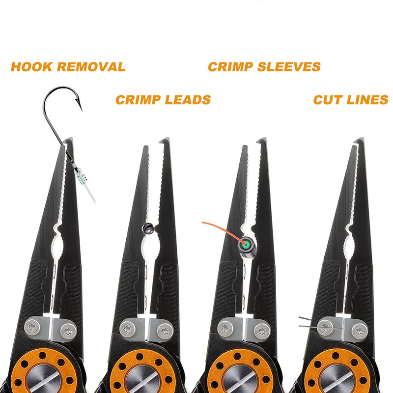 DEBIDSTL Fishing Pliers Fishing Line Scissors,Multi-Function Fishing Pliers Fishing Hook Remover Tool Tackle Kit,Fishing Gifts for Men,Father BLACK - BeesActive Australia