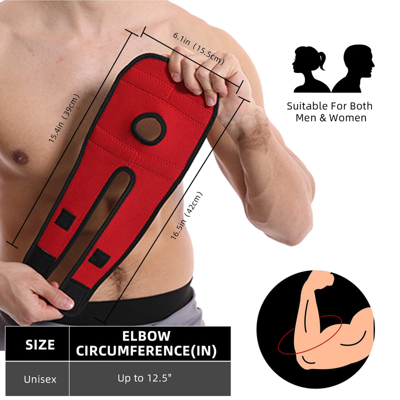 WILD+ Elbow Support, Adjustable Elbow Brace Strap with 2 Spring Splints, Tennis Elbow Splint Arm Sleeves for Arthritis, Tendonitis, Golfers, Joint Pain, Sports Injury (A Storage Bag) , Red-Small Small - BeesActive Australia