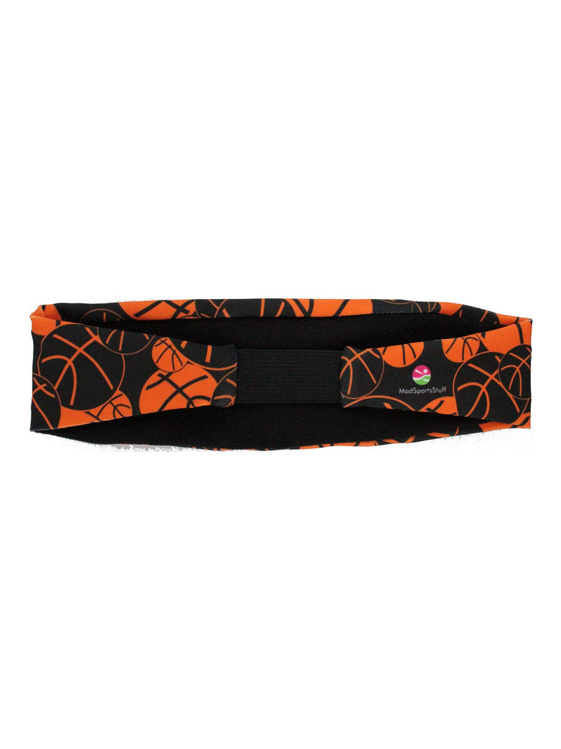 MadSportsStuff Crazy Girls Basketball Headband with Basketball Logos Black/Orange One Size - BeesActive Australia