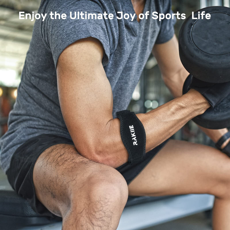 Rakiie Elbow Brace 2 Packs for Tendonitis, Adjustable Golf and Tennis Elbow Relief for Men and Women Light Blue - BeesActive Australia