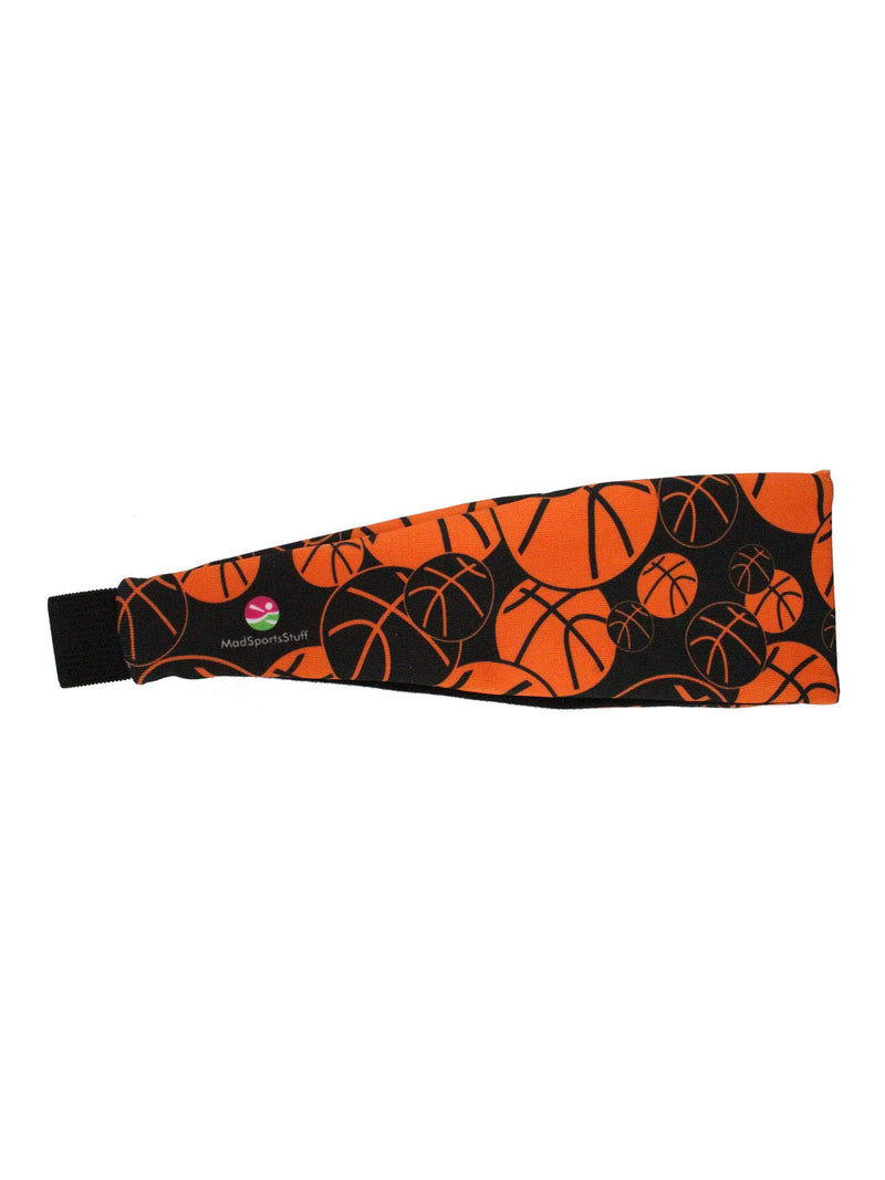 MadSportsStuff Crazy Girls Basketball Headband with Basketball Logos Black/Orange One Size - BeesActive Australia
