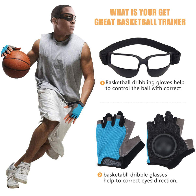 Basketball Dribbling Finger Training Anti Grip Ball Handle Train Gloves, Basketball Goggles Dribble Dribbling Eyewear Glasses Goggles for Kids Youth Adult Adolescent Golf Rugby Soccer For Adult - BeesActive Australia