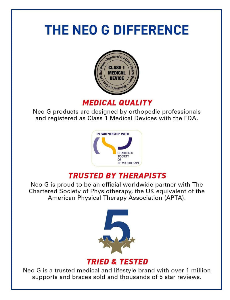 Neo G Elbow Support for Tennis, Golf, Sports, Tendonitis, Joint Pain Relief - Tennis Elbow Support - Golfers Elbow Brace Arm Support - Multi Zone Elbow Compression Sleeve - Breathable, Lightweight – M Medium: 24 – 27 CM/9.4 – 10.6 IN - BeesActive Australia