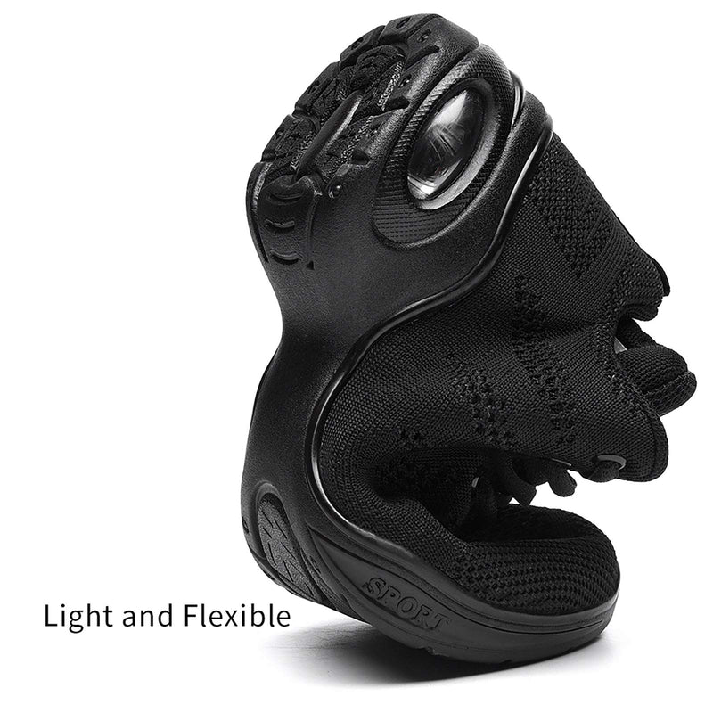 Women's Jazz Shoes Lace-up Sneakers - Breathable Air Cushion Lady Split Sole Athletic Walking Dance Shoes Platform 5 A Black - BeesActive Australia