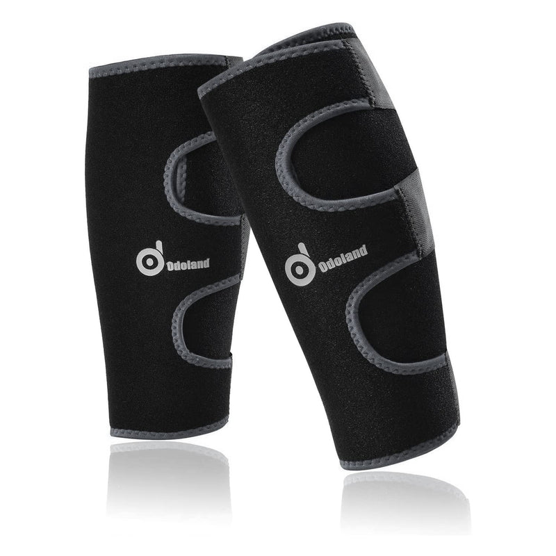 Odoland Calf Compression Sleeve Calf Brace for Calf Pain Relief Strain, Sprain, Tennis Leg and Calf Injury - Guard Leg and Adjustable Shin Splints Support for Sport Recovery Fitness and Running #2 Black - BeesActive Australia