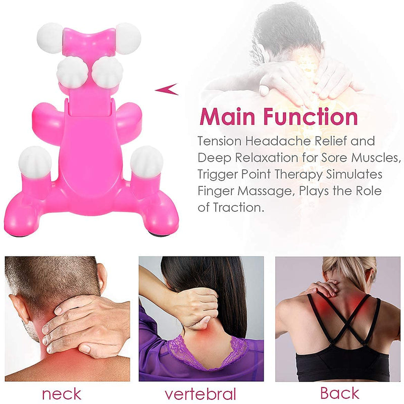 Cervical Neck Traction Massage Device, Silicone Massage Ball Trigger Point Therapy Tension Headache Relaxer Back Neck Relax Massager, Cervical Traction Equipment for Shoulder Pressure Neck Pain Relief - BeesActive Australia
