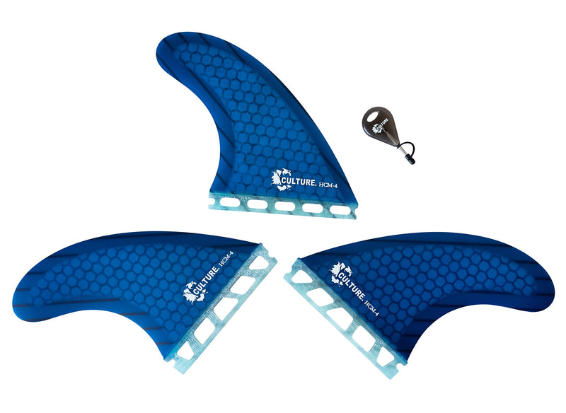 Culture Supply Signature RTM Honeycomb Tri Fin Surfboard Fin Sets - 5 Colors | 3 Sizes Black/Grey Small (HCM-2) - BeesActive Australia