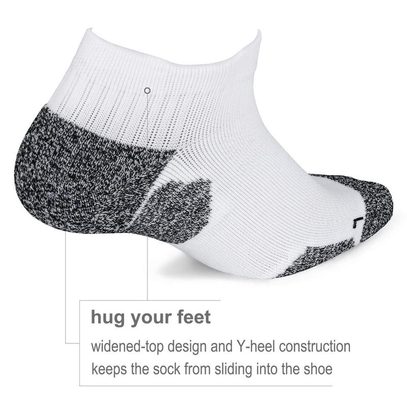 CWVLC No-Show Running Socks (3/6 pairs) Compression Athletic Socks for Men Women L (5Y-7Y Youth/10-13 Women/8-12 Men) 6-pairs (Black2,charcoal2,white2) - BeesActive Australia