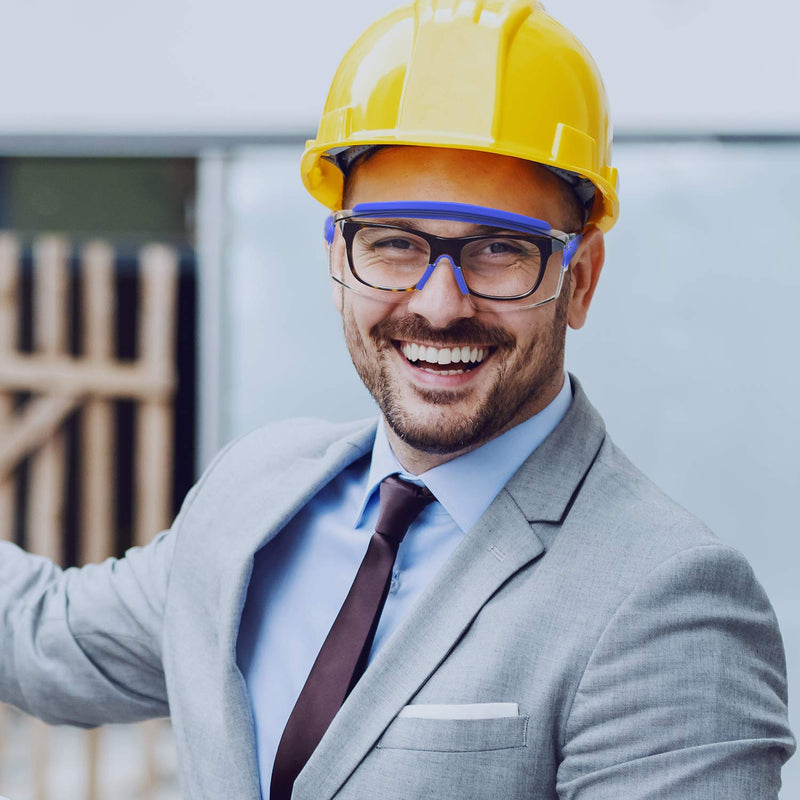 Protective Glasses, Anti Fog Safety Glasses With Adjustable Frame And Temples Blue - BeesActive Australia