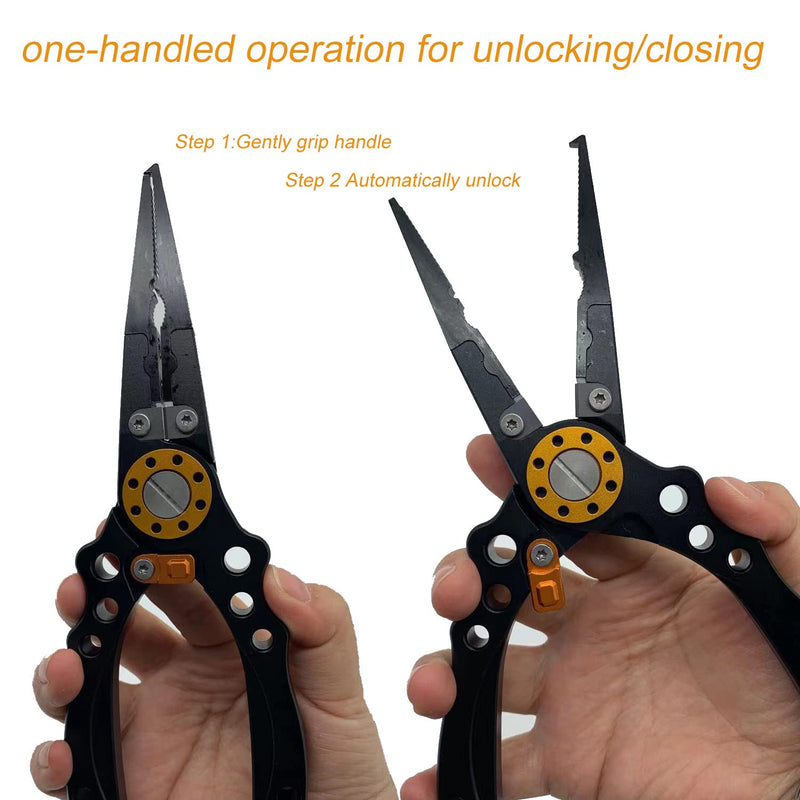 DEBIDSTL Fishing Pliers Fishing Line Scissors,Multi-Function Fishing Pliers Fishing Hook Remover Tool Tackle Kit,Fishing Gifts for Men,Father BLACK - BeesActive Australia