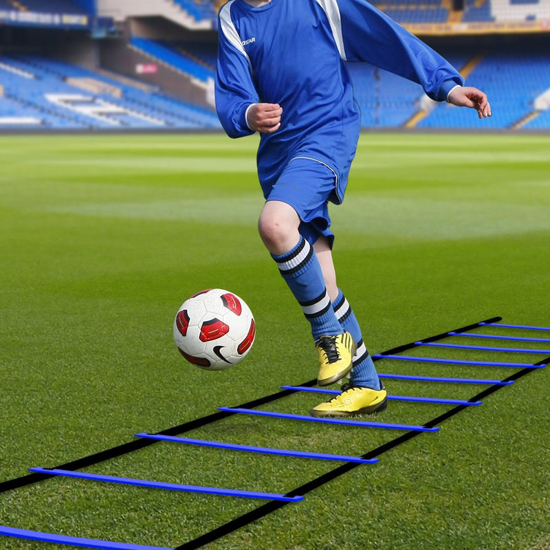 GHB Pro Agility Ladder Agility Training Ladder Speed 12 Rung 20ft with Carrying Bag Blue - BeesActive Australia