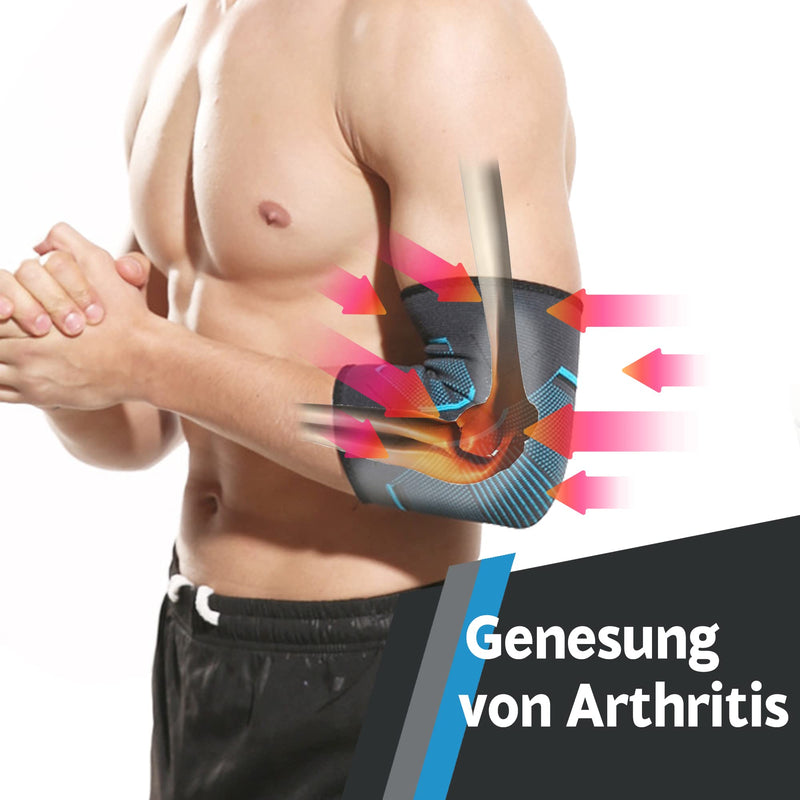 Loboinre Elbow Support Brace, 2Pack Compression Arm Sleeve for Tennis Golfers Elbow Pain Relief for Men Women L - BeesActive Australia