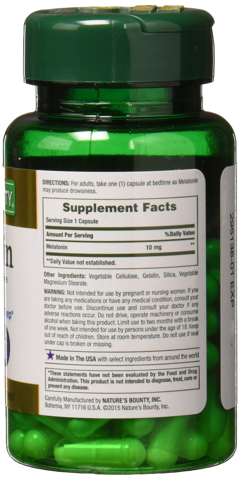 Nature's Bounty Maximum Strength Melatonin 10mg Capsules, 60 CT (Pack of 2) - BeesActive Australia
